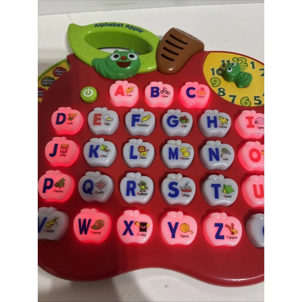 Vtech Alphabet Apple Light Up Talking Learning System Toy WORKING Homeschool